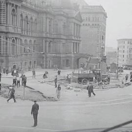 Roadworks near Town Hall