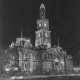Town Hall illuminated at night
