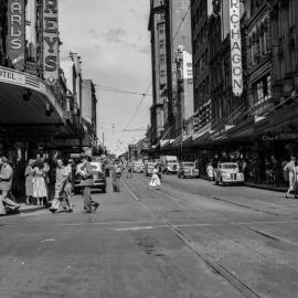 Streetscape, corner of King Street and Pitt Street Sydney, 1951