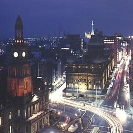 Night time view of Town Hall & Queen Victoria Building (QVB)