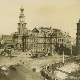 Sydney Town Hall and site for Queen Victoria Building, George Street Sydney, 1893