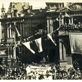 World War I victory celebrations at Town Hall, George Street Sydney, 1919