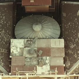 Aerial view of roof and cupola