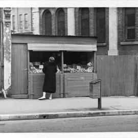 Fruit and vegetable stall, Lawson Street Redfern, 1953