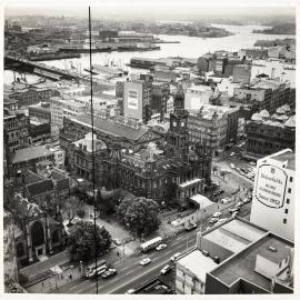 Aerial view of Sydney Town Hall, 1964