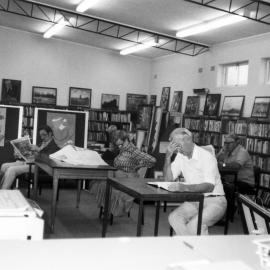 Library patrons at the Florence Bartley Library. Macleay Street Kings Cross, 1984