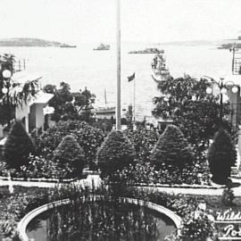 Postcard - Wyldefel Gardens and Sydney Harbour, 1940