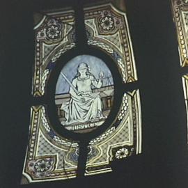 Stained glass panel in the vestibule dome