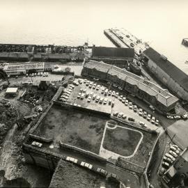 Aerial view of reconstructed Clyne Reserve, Millers Point, circa 1980