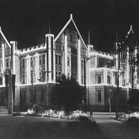 Registrar General's Department building at night