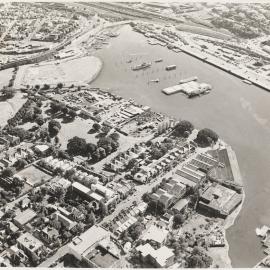 Aerial view of Rozelle Bay and Jubilee Park Glebe, circa 1984