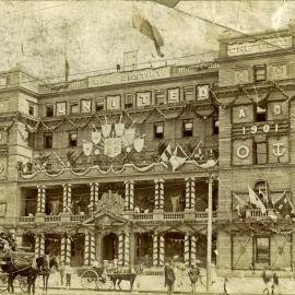 Customs House decorated for Federation celebrations, Alfred Street Circular Quay, 1901
