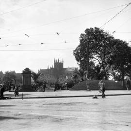 View looking towards Hyde Park North from the corner of Park Street and Elizabeth Street Sydney, 1931