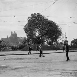 Hyde Park from the corner of Elizabeth Street and Park Street Sydney, 1931