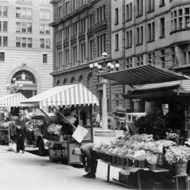 Flower stands and sellers - Martin Place, 1933
