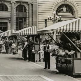 Flower stands, Martin Place Sydney, 1933