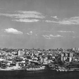 Industrial landscape of Glebe Point foreshore, Blackwattle Bay Glebe, 1960s 