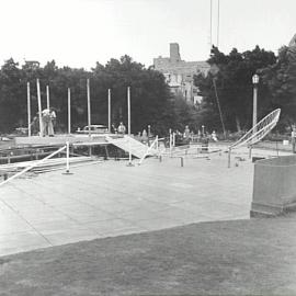 Construction of enclosure for Queen's visit