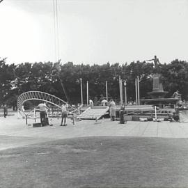 Construction of enclosure for Queen's visit