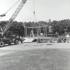 Construction of enclosure for Queen's visit