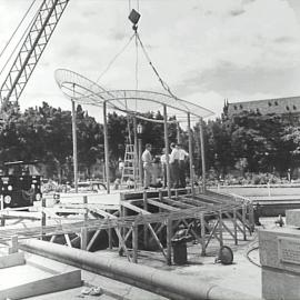 Construction of enclosure for Queen's visit