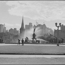 Archibald Memorial Fountain in Hyde Park, Elizabeth Street Sydney, 1930s