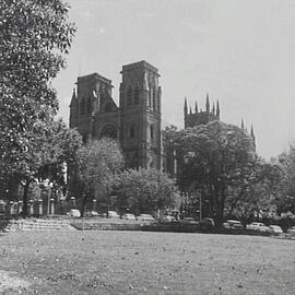 St Marys Cathedral from Phillip Park Fragrance Gardens, circa 1960s