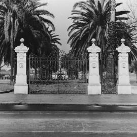 Gates to entrance of Redfern Park, Redfern Street Redfern, 1954