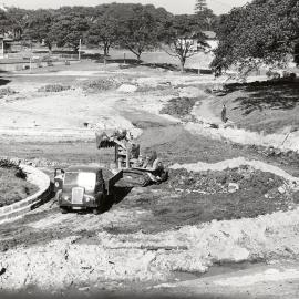 Reconstruction of lake in Victoria Park, Camperdown, 1956