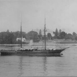 HMS Dart in front of Government House, Farm Cove Sydney, 1892