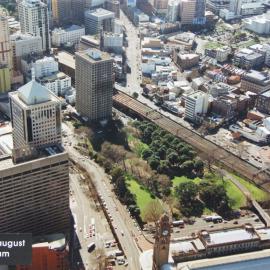 Aerial view of Belmore Park and Central, Eddy Avenue Haymarket, 1994