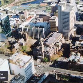Aerial view of the corner of George Street and Park Street