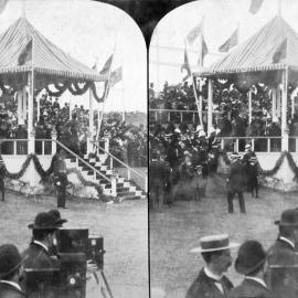 Duchess of York at Review Pavilion, Federation celebrations, Centennial Park, 1901