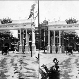 Comrades Arch, Federation celebrations, College Street Sydney, 1901