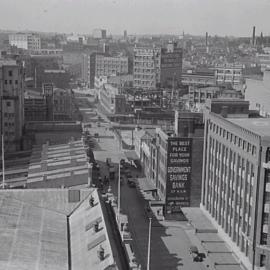 Government Savings Bank of NSW and city buildings, Goulburn Street Sydney, circa 1930-1939 