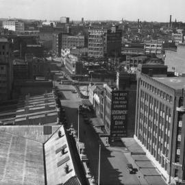 Goulburn Street from above the corner of Pitt Street Haymarket, 1930s