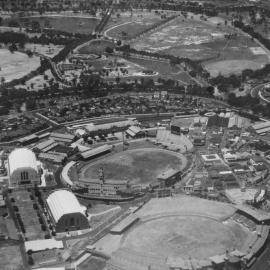 Aerial view Sydney Cricket Ground and Royal Agricultural Society NSW Showground, Moore Park, 1940