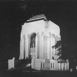 ANZAC War Memorial illuminated at night