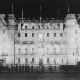 Customs House illuminated at night, Alfred Street Circular Quay, 1934