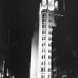 The Grace Hotel illuminated at night, York Street Sydney, 1934