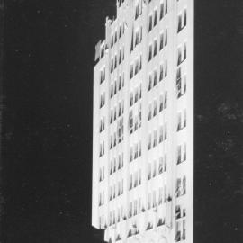 Sun Newspaper Office illuminated at night