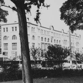 View of Grace Brothers at corner of Bay Street Glebe, 1980