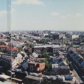View west along Lawson Street from towers at Redfern Station, 1990s