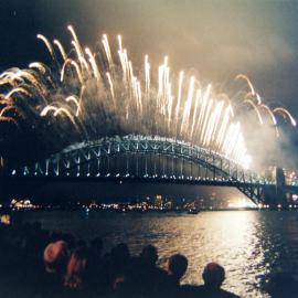 New Years Eve fireworks over the Sydney Harbour Bridge, 1998