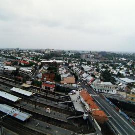 Aerial view of Redfern Railway Station looking west, circa 1990s