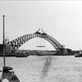 Sydney Harbour Bridge under construction