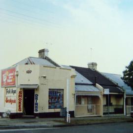  View looking south-east to corner shop, Young Street Redfern, 1989