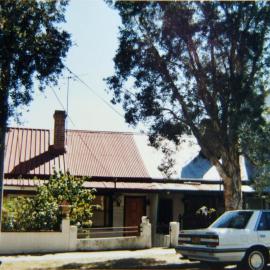 View looking west to terrace houses, Young Street Redfern, 1989