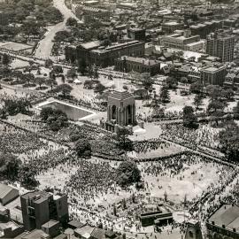Aerial view of Anzac Memorial, Hyde Park South, Sydney, circa 1934