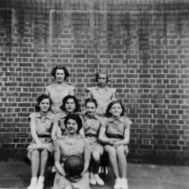 Girls in netball team, Woolloomooloo Playground, 1950s
